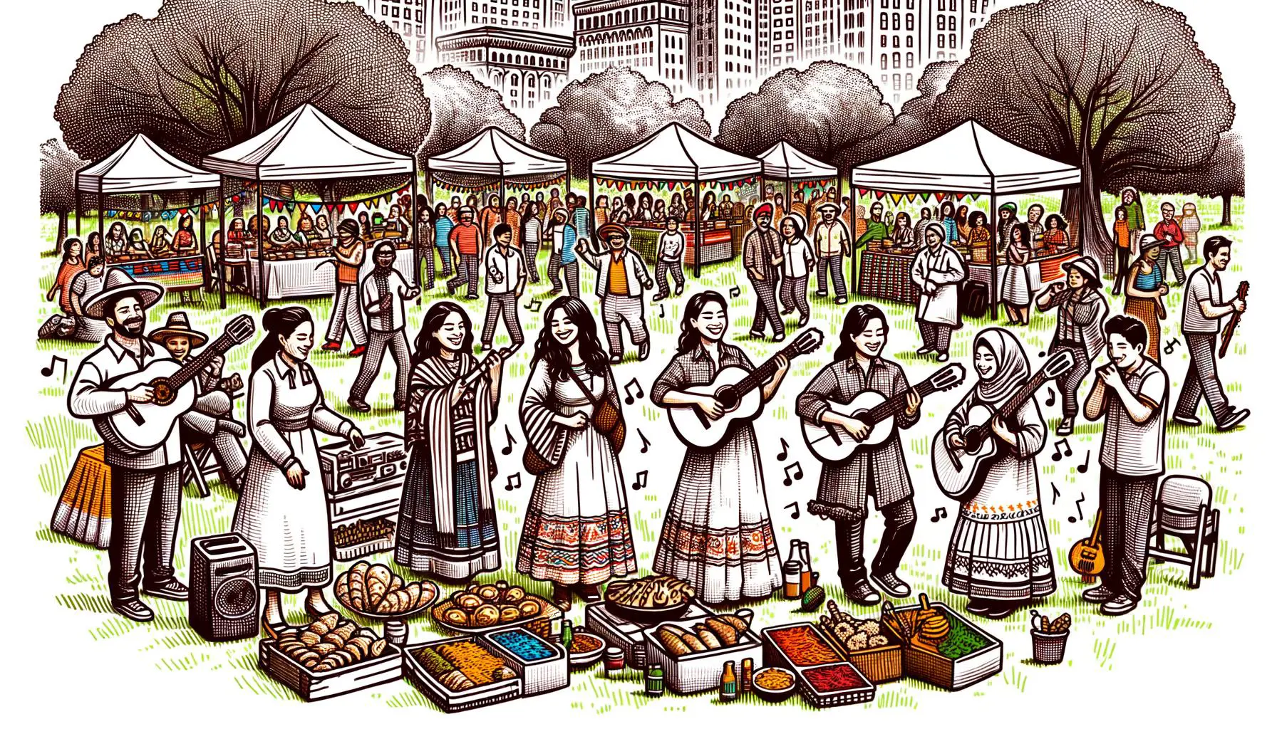 Illustration of Downtown Thursdays event in Central Park.