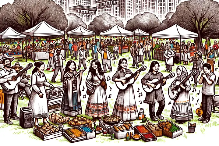 Illustration of Downtown Thursdays event in Central Park.