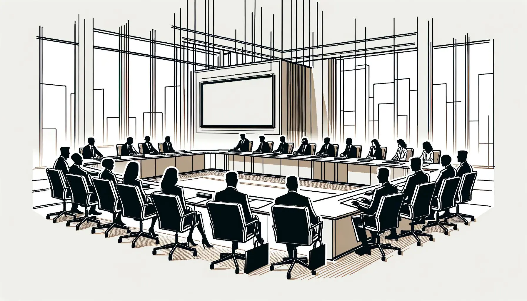 Illustration of a city council meeting in Owatonna.